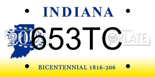 653TC Indiana License Plate