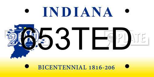 653TED Indiana License Plate