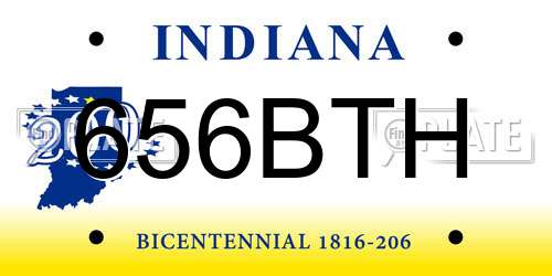 656BTH Indiana License Plate