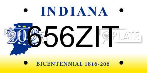 656ZIT Indiana License Plate