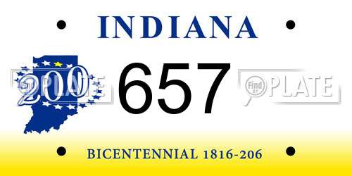 657 Indiana License Plate