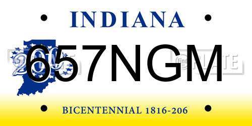 657NGM Indiana License Plate