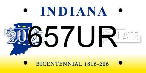 657UR Indiana License Plate
