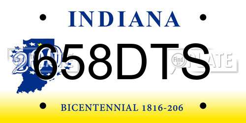 658DTS Indiana License Plate