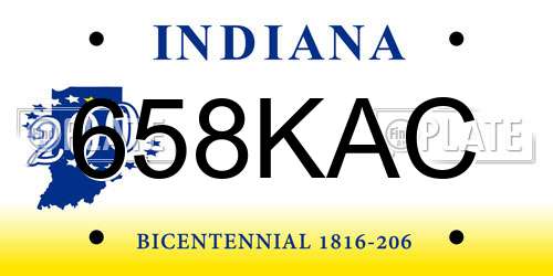 658KAC Indiana License Plate