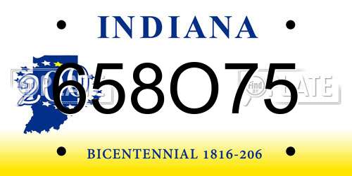 658O75 Indiana License Plate