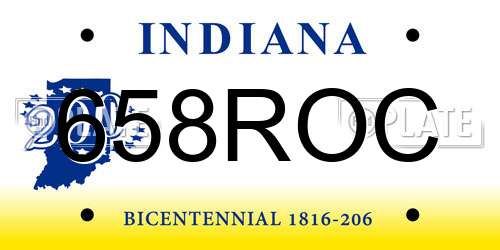 658ROC Indiana License Plate