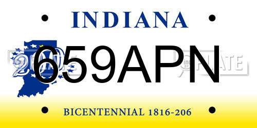 659APN Indiana License Plate