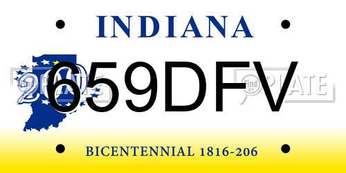 659DFV Indiana License Plate