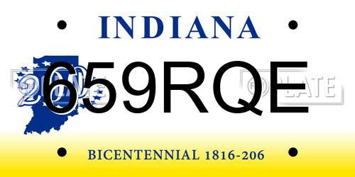 659RQE Indiana License Plate