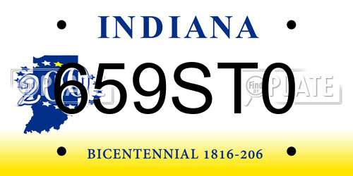 659ST0 Indiana License Plate