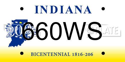 660WS Indiana License Plate