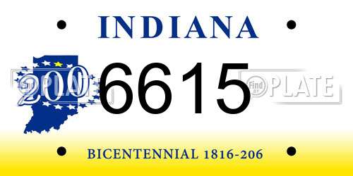 6615 Indiana License Plate