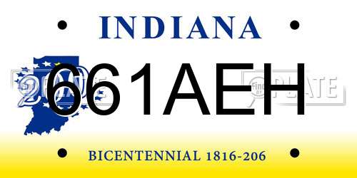 661AEH Indiana License Plate