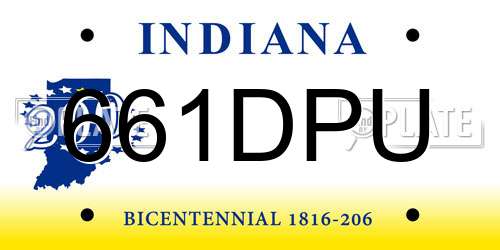 661DPU Indiana License Plate