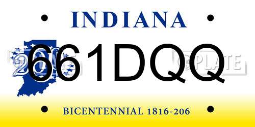 661DQQ Indiana License Plate