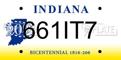 661IT7 Indiana License Plate