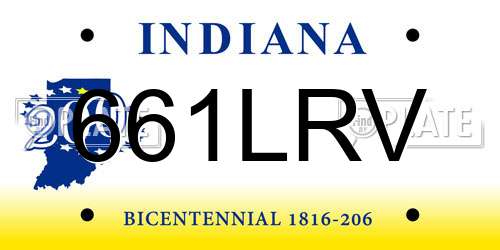 661LRV Indiana License Plate