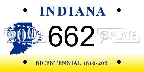 662 Indiana License Plate