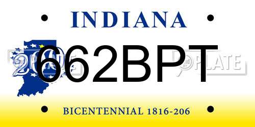 662BPT Indiana License Plate
