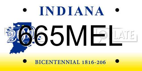 665MEL Indiana License Plate