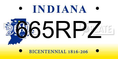 665RPZ Indiana License Plate