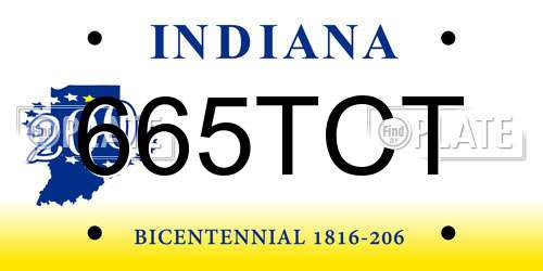 665TCT Indiana License Plate