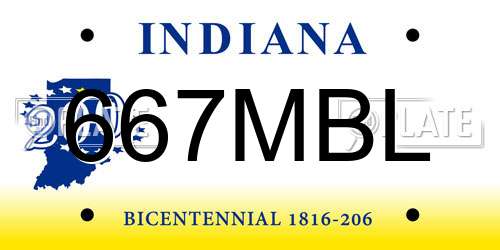 667MBL Indiana License Plate