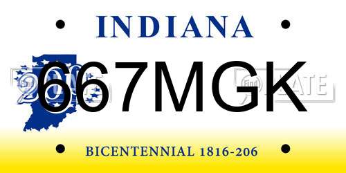 667MGK Indiana License Plate