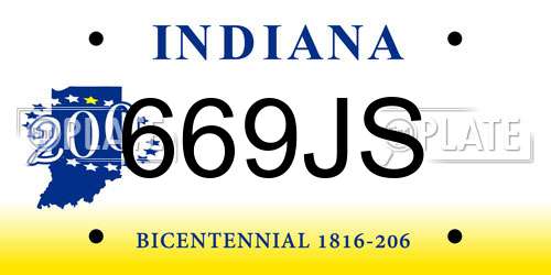 669JS Indiana License Plate