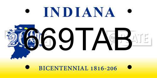 669TAB Indiana License Plate