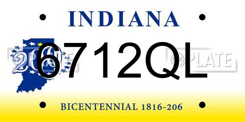 6712QL Indiana License Plate