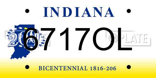 6717OL Indiana License Plate