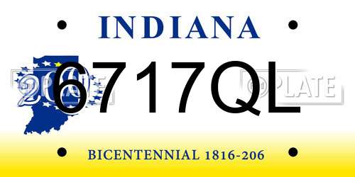 6717QL Indiana License Plate