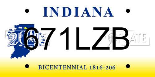 671LZB Indiana License Plate