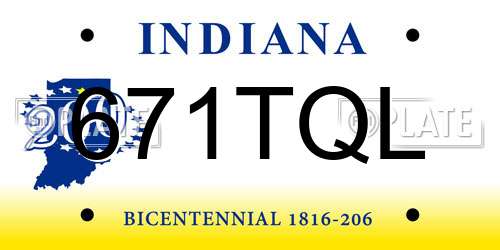 671TQL Indiana License Plate