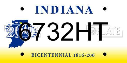 6732HT Indiana License Plate