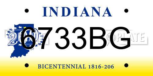 6733BG Indiana License Plate