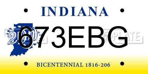673EBG Indiana License Plate