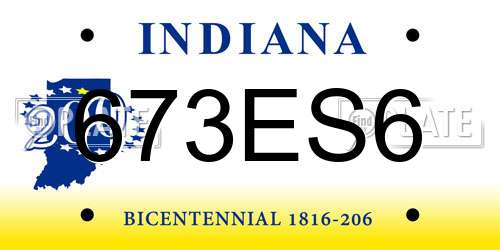 673ES6 Indiana License Plate