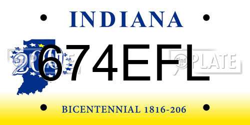 674EFL Indiana License Plate