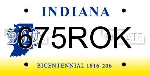 675ROK Indiana License Plate