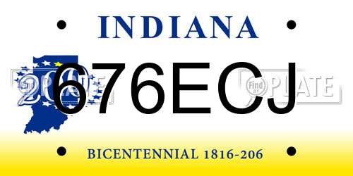 676ECJ Indiana License Plate