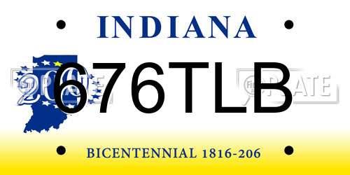676TLB Indiana License Plate