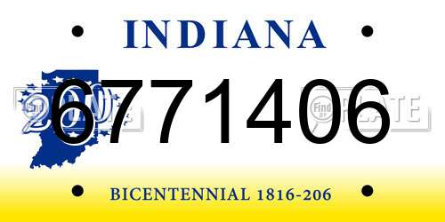 6771406 Indiana License Plate
