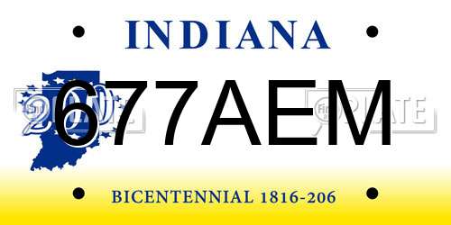 677AEM Indiana License Plate