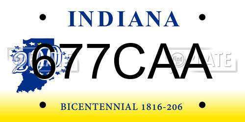 677CAA Indiana License Plate