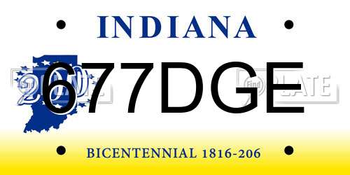 677DGE Indiana License Plate