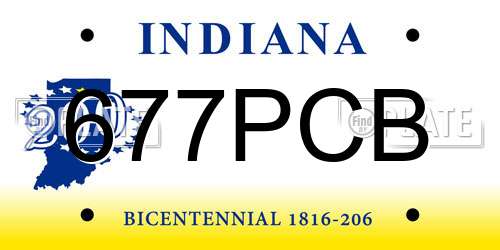 677PCB Indiana License Plate