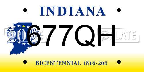 677QH Indiana License Plate